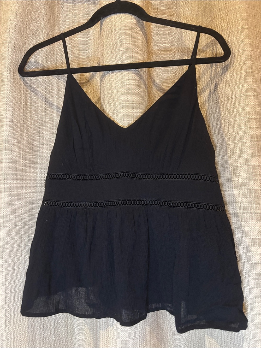 ⭐️ Trixxi Black Empire Waist Crochet Tank Top Camisole Size L